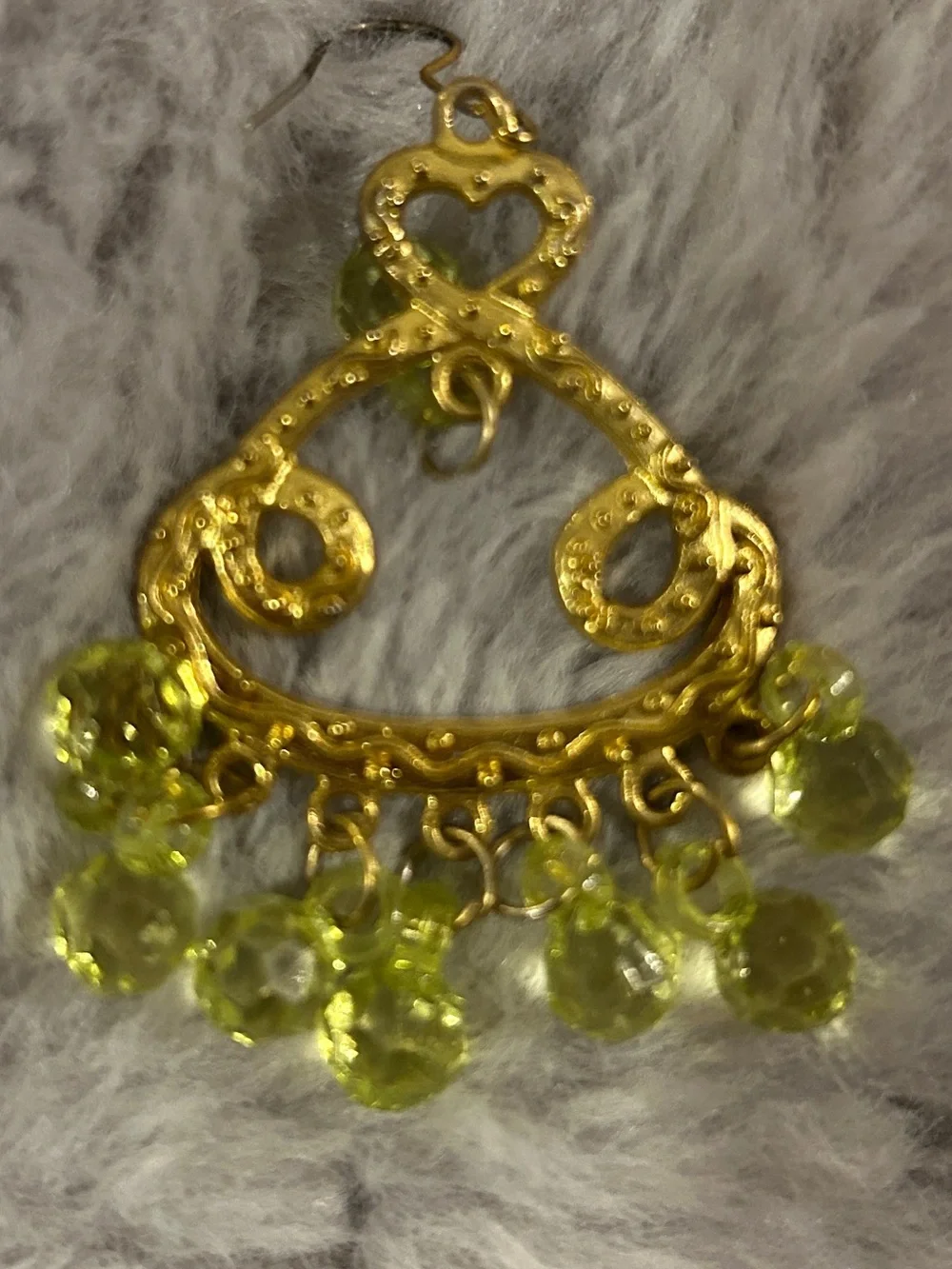 Gold-Tone Green Bead Chandelier Earring - Women's Jewelry